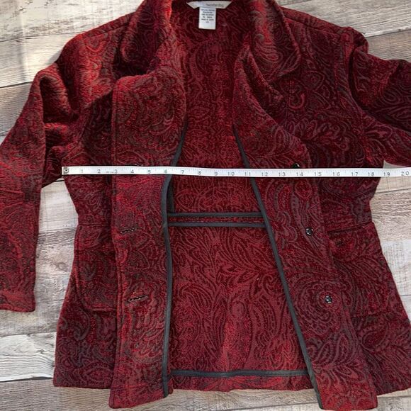 Vintage 90’s Indie Paisley Print Two Star Dog Button Front Blazer Jacket - Picture 3 of 5